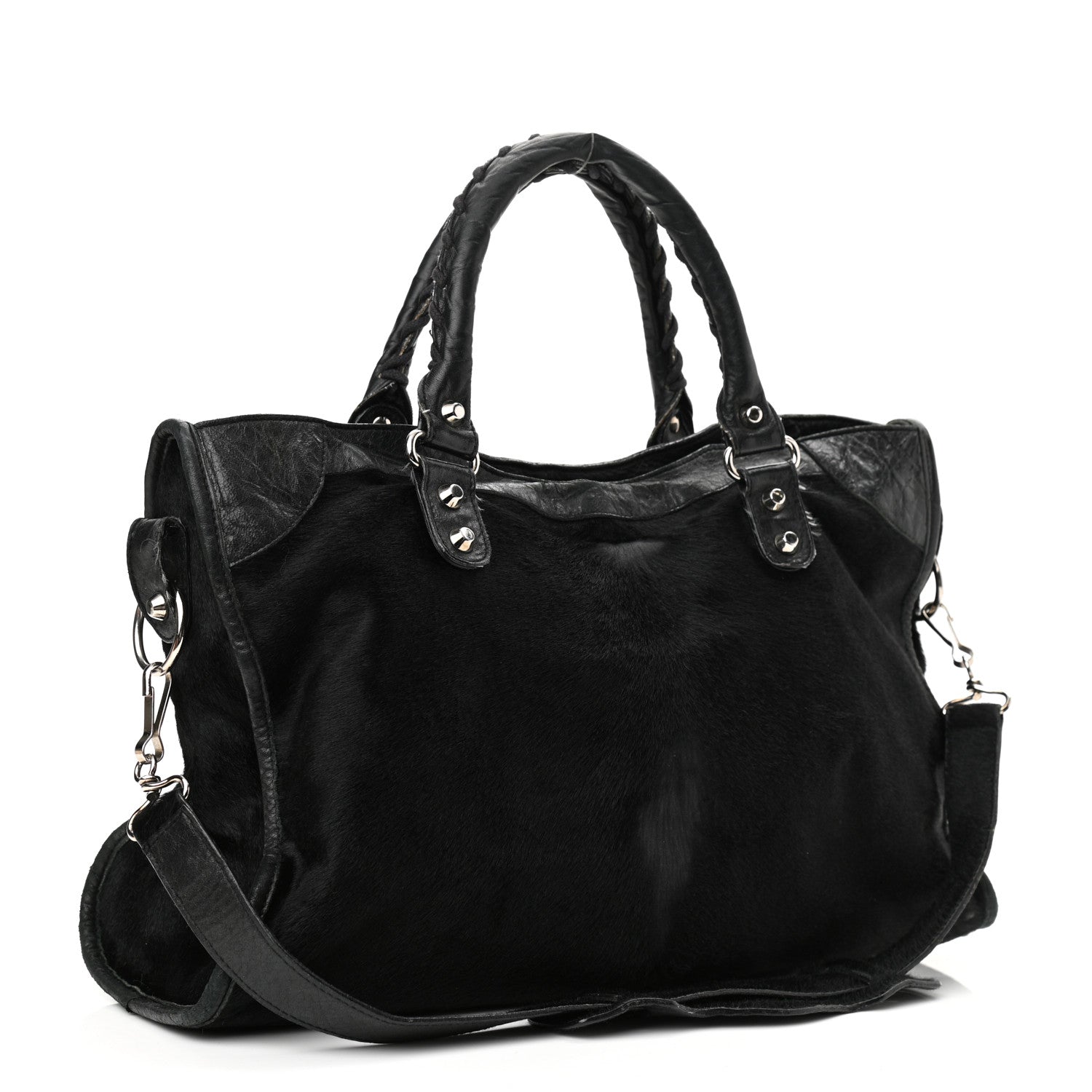 Balenciaga Pony Hair Silver Classic Hardware City Black 3 of 14