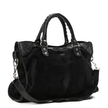 Balenciaga Pony Hair Silver Classic Hardware City Black 3 of 14