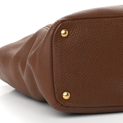 Prada Vitello Daino Double Pocket Shoulder Bag Bruciato 5 of 9