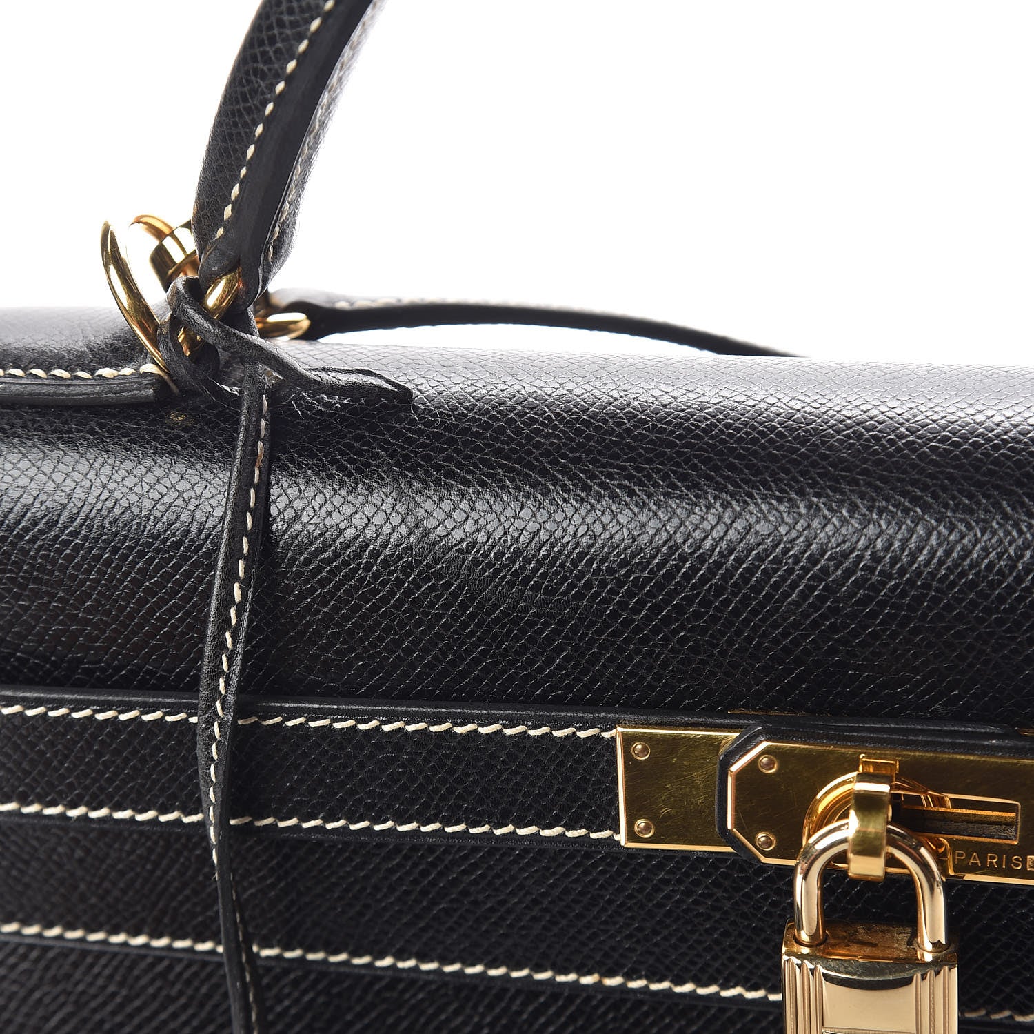 Hermes Veau Grain Lisse Kelly Sellier 32 Black 33 of 33