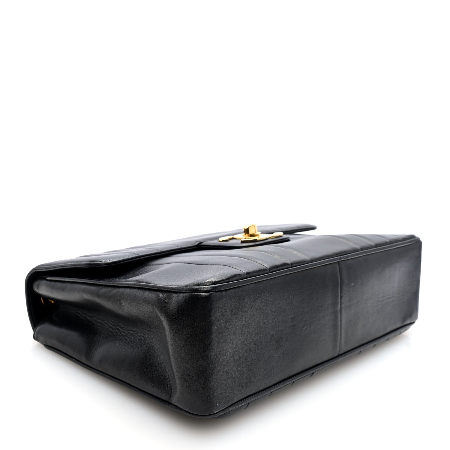Chanel Lambskin Vertical Quilt Jumbo Single Flap Black 4 of 10
