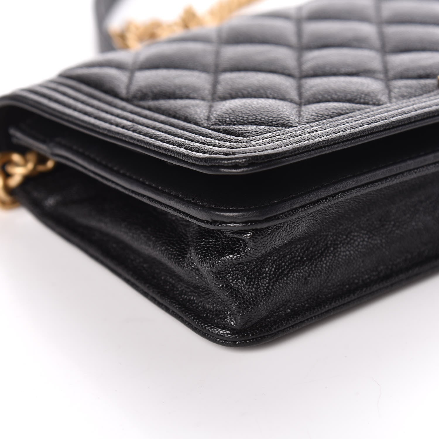 Chanel Caviar Quilted Boy Wallet On Chain WOC Black 5 of 15