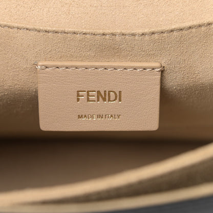 Fendi Vitello Liberty Bi-Color FF 1974 Embossed Kan I Shoulder Bag Black Maya 6 of 10