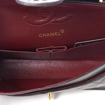 Chanel Lambskin Quilted Medium Double Flap Black 8 of 10