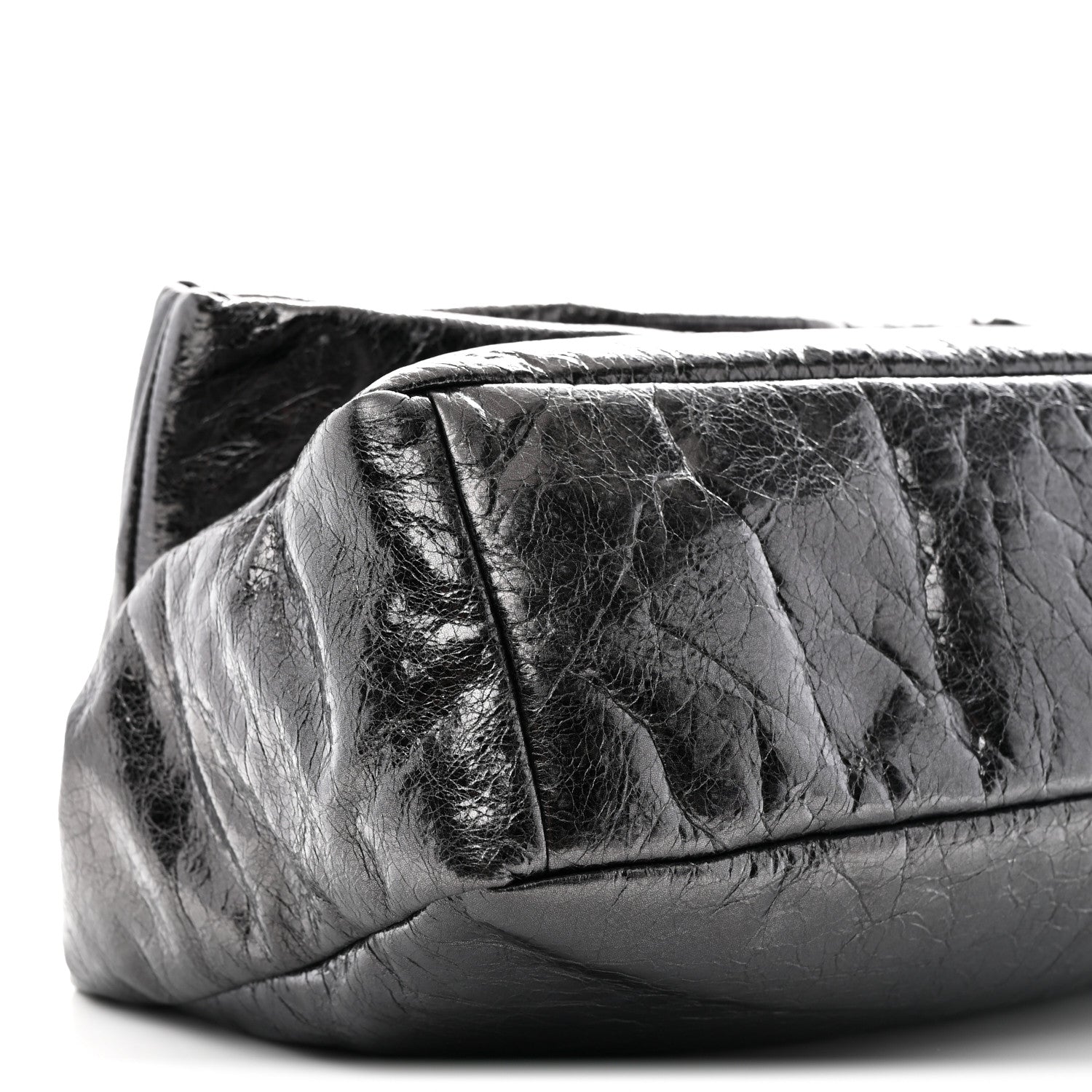 Balenciaga Metallized Arena Calfskin Medium Monaco Chain Shoulder Bag Steel Grey 10 of 11