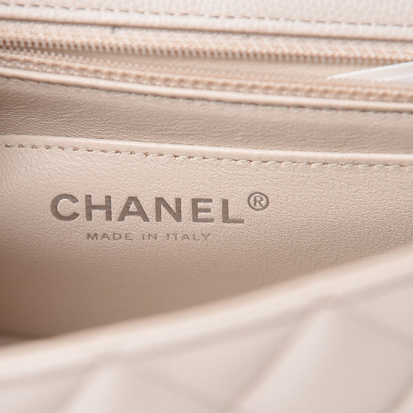 Caviar Quilted Mini Rectangular Flap Ivory