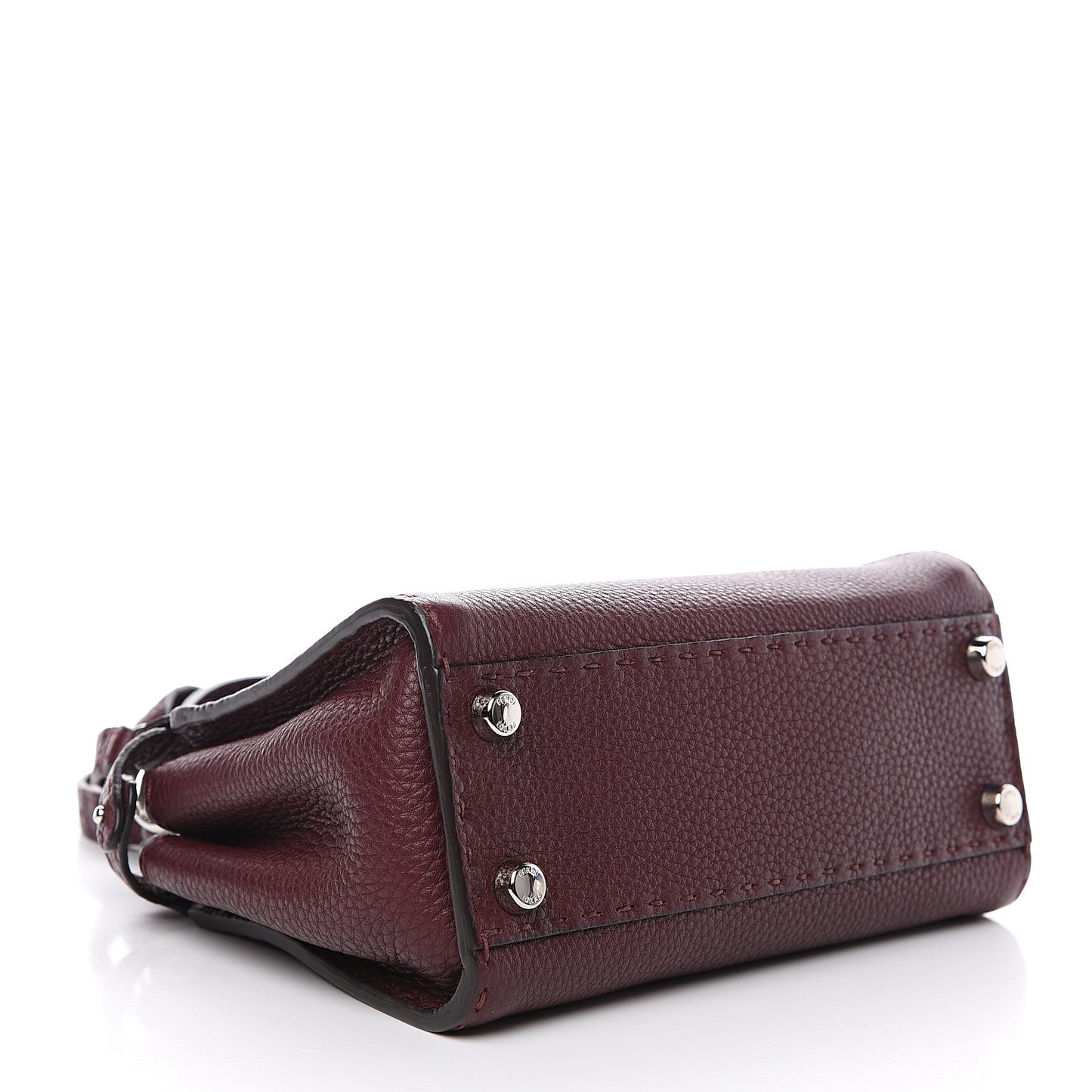 Cuoio Romano Selleria Bi-Color Mini Peekaboo Iconic Satchel Bordeaux Grigio Polvere