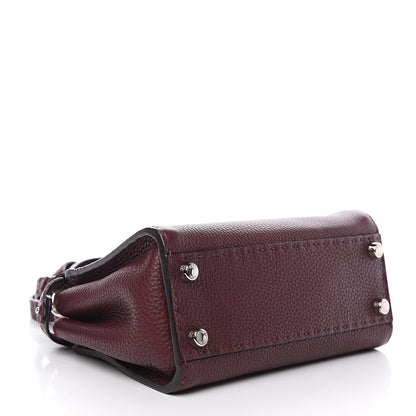 Fendi Cuoio Romano Selleria Bi-Color Mini Peekaboo Iconic Satchel Bordeaux Grigio Polvere 3 of 7