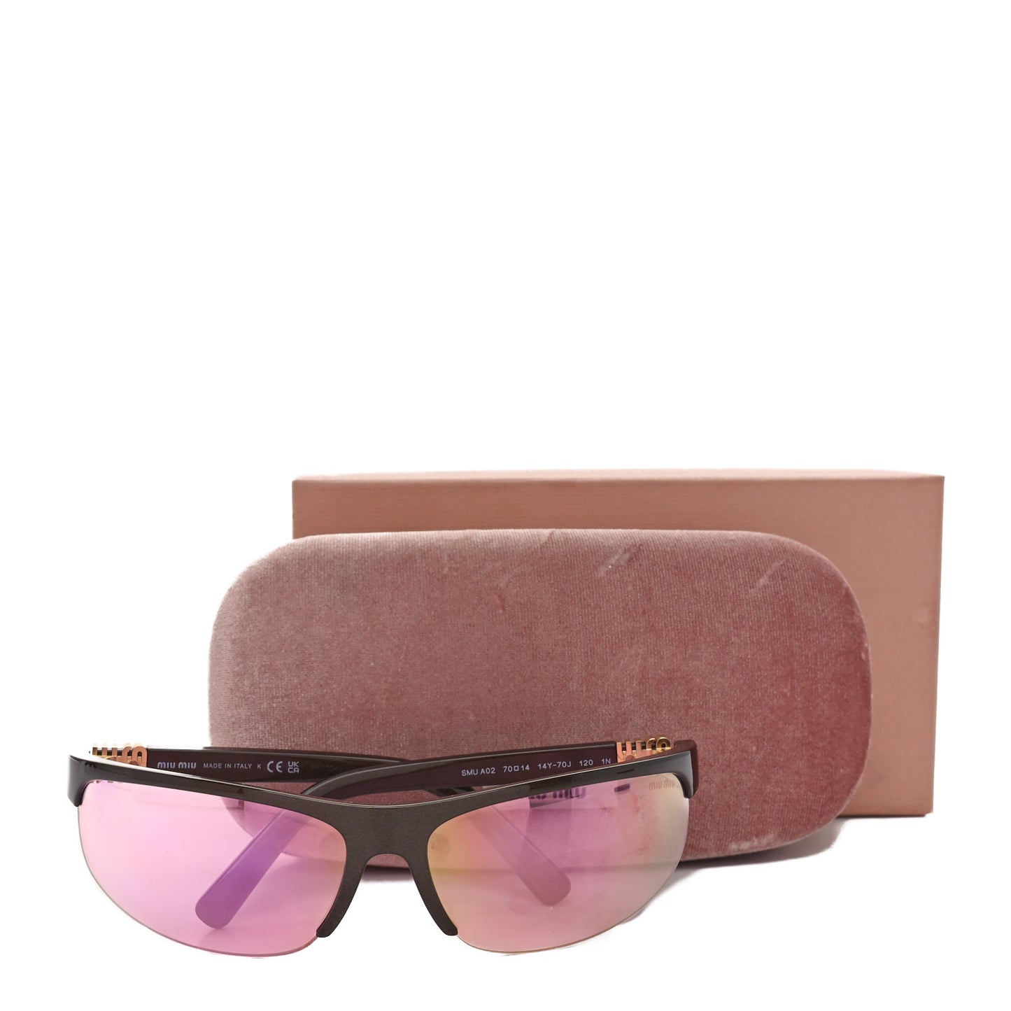 Acetate Mirror Miu Nocturne SMU A02 Sunglasses Cocoa Pink