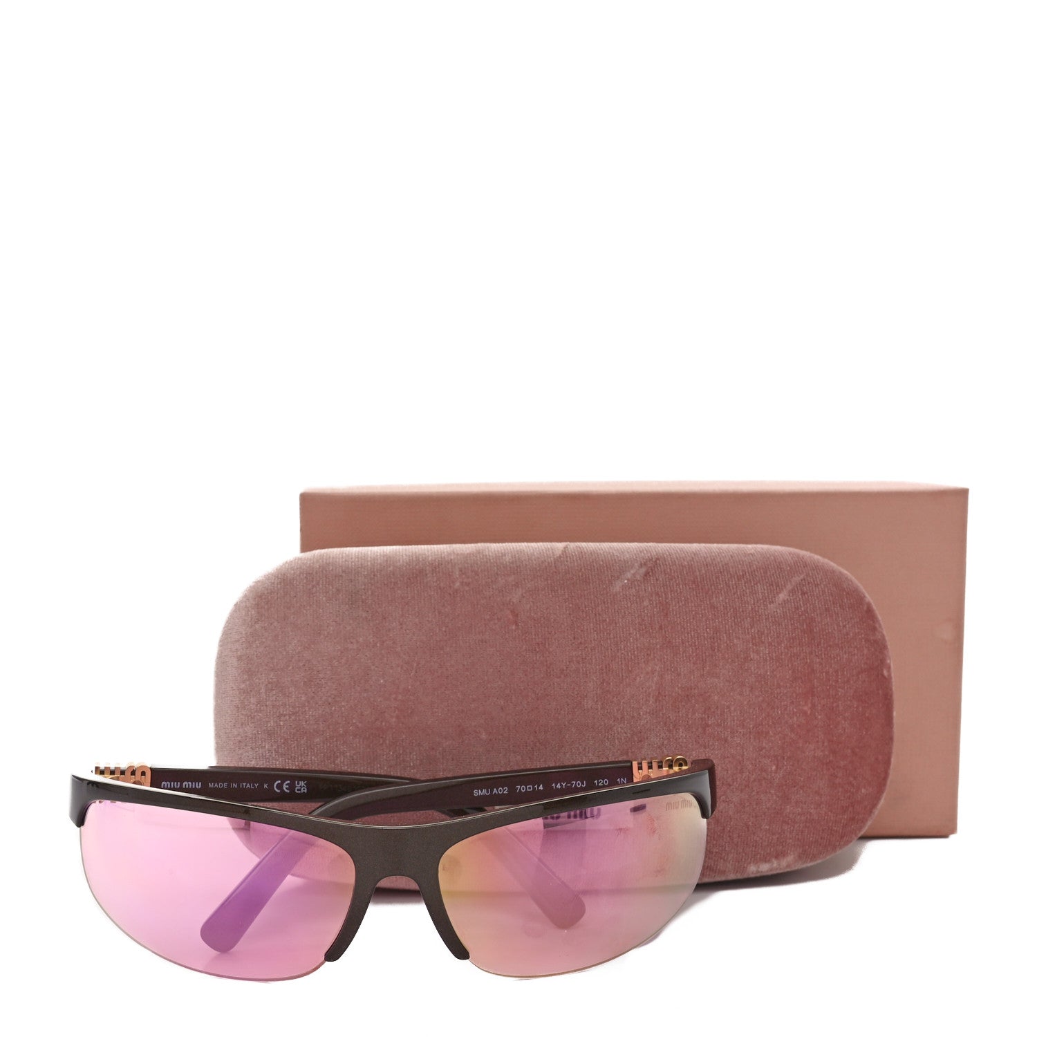 Miu Miu Acetate Mirror Miu Nocturne SMU A02 Sunglasses Cocoa Pink 7 of 7