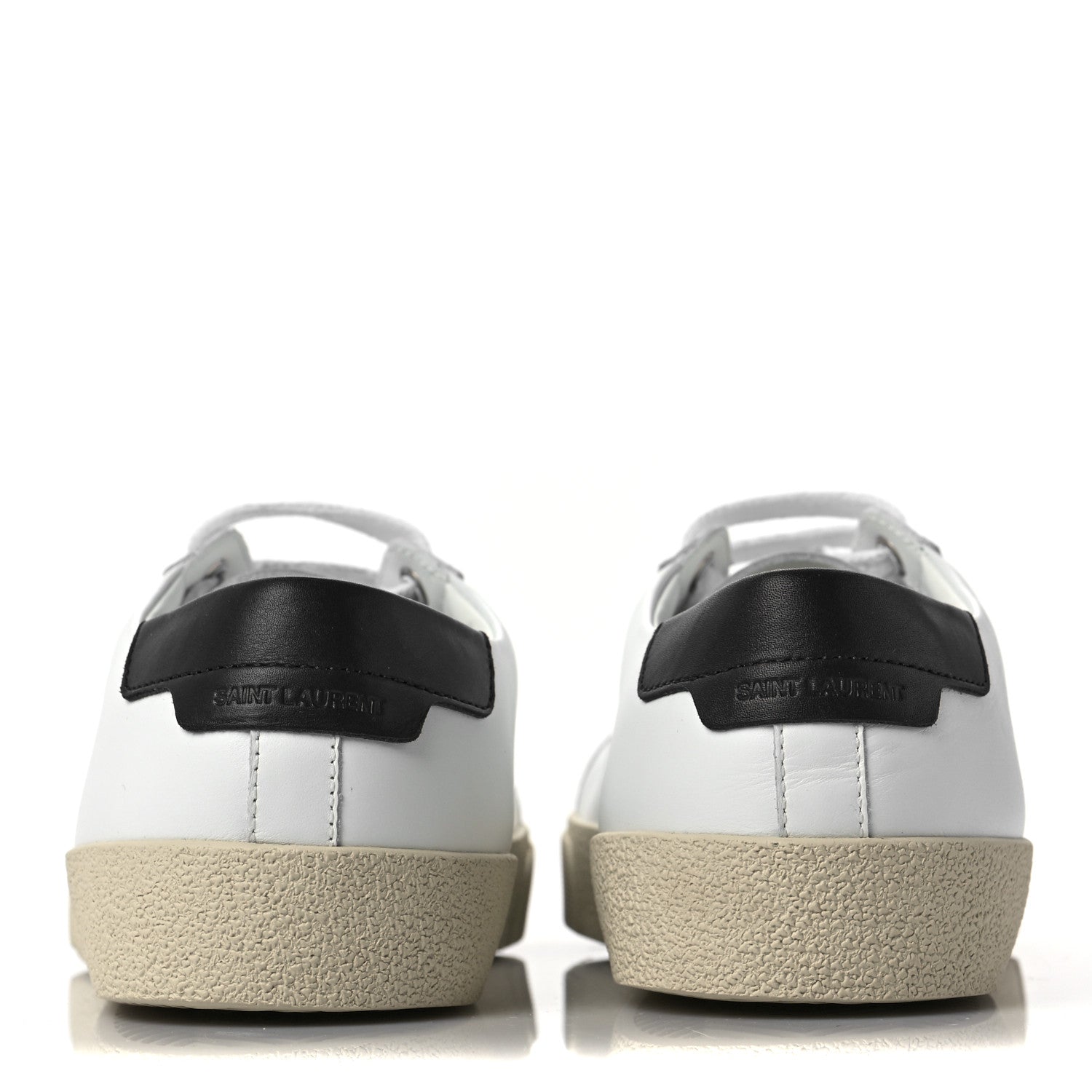 Saint Laurent Calfskin Embroidered Court Classic Sneakers 41 White Black 5 of 9