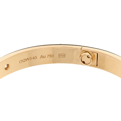 Cartier 18K Yellow Gold 4 Diamond LOVE Bracelet 17 8 of 9