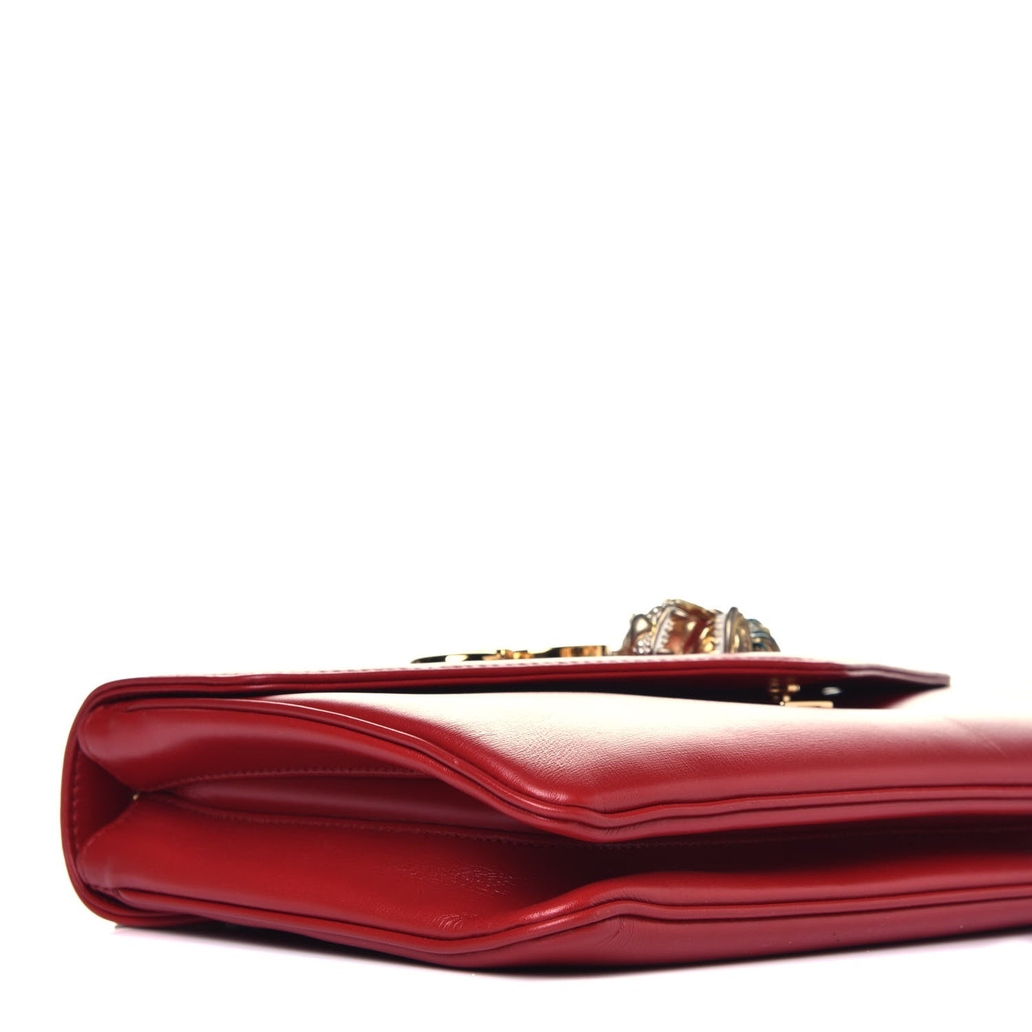 Gucci Vitello Palmellato Lux Crystal Medium Rajah Shoulder Bag Hibiscus Red Multicolor 9 of 10
