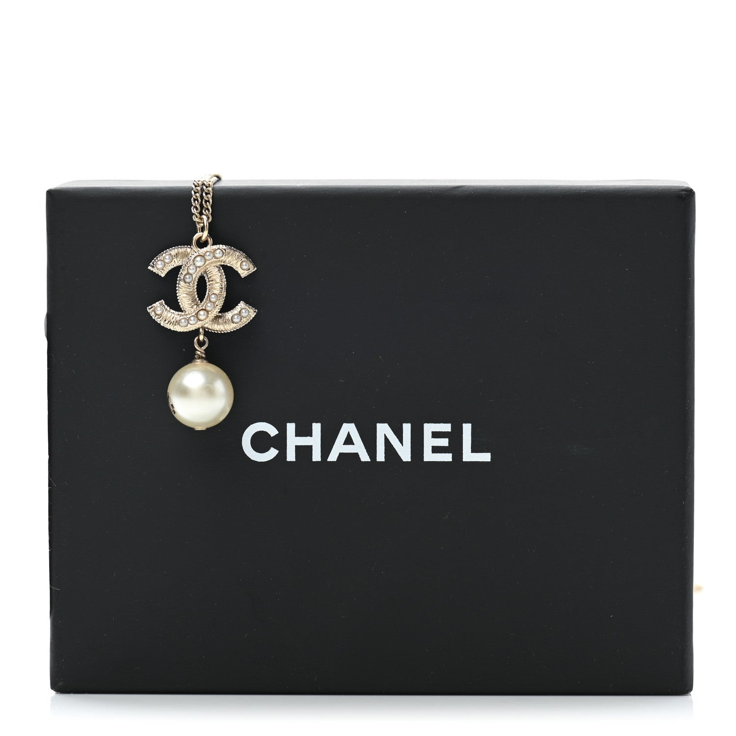Chanel Pearl CC Pendant Necklace Gold 9 of 9