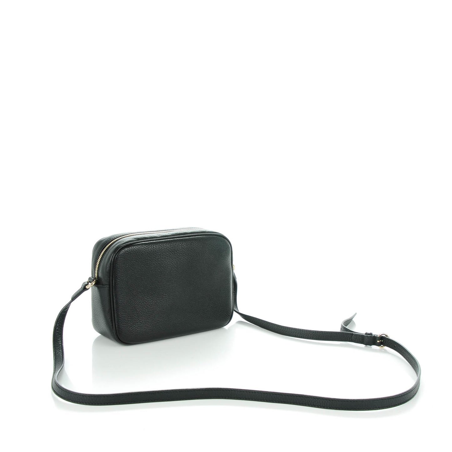 Pebbled Calfskin Small Soho Disco Bag Black