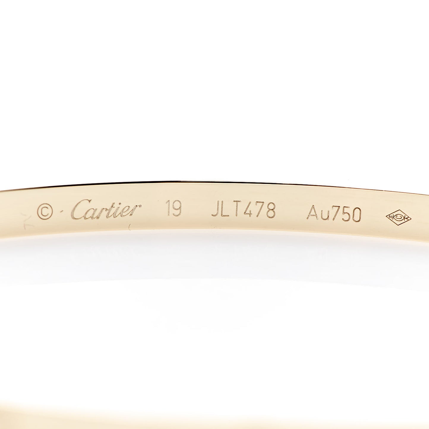18K Yellow Gold Small LOVE Bracelet 19