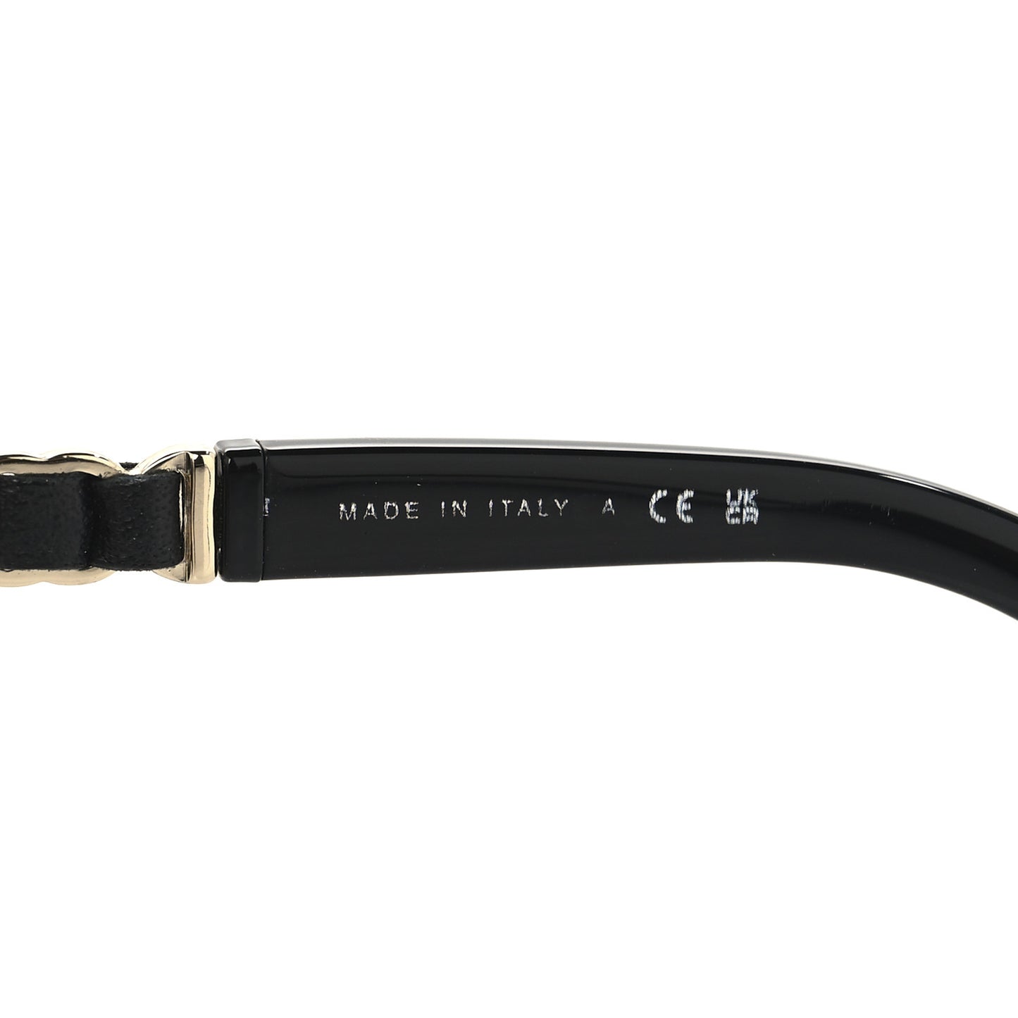 Metal Calfskin Round Chain Sunglasses 4265-Q Black