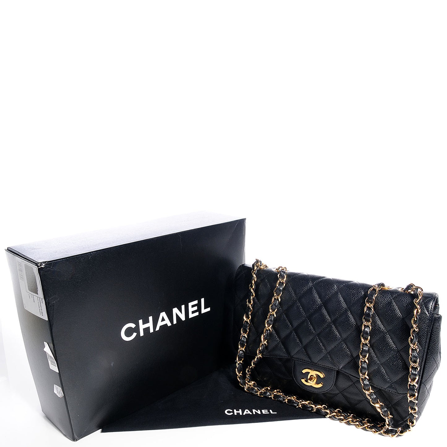 Caviar Jumbo Flap Black