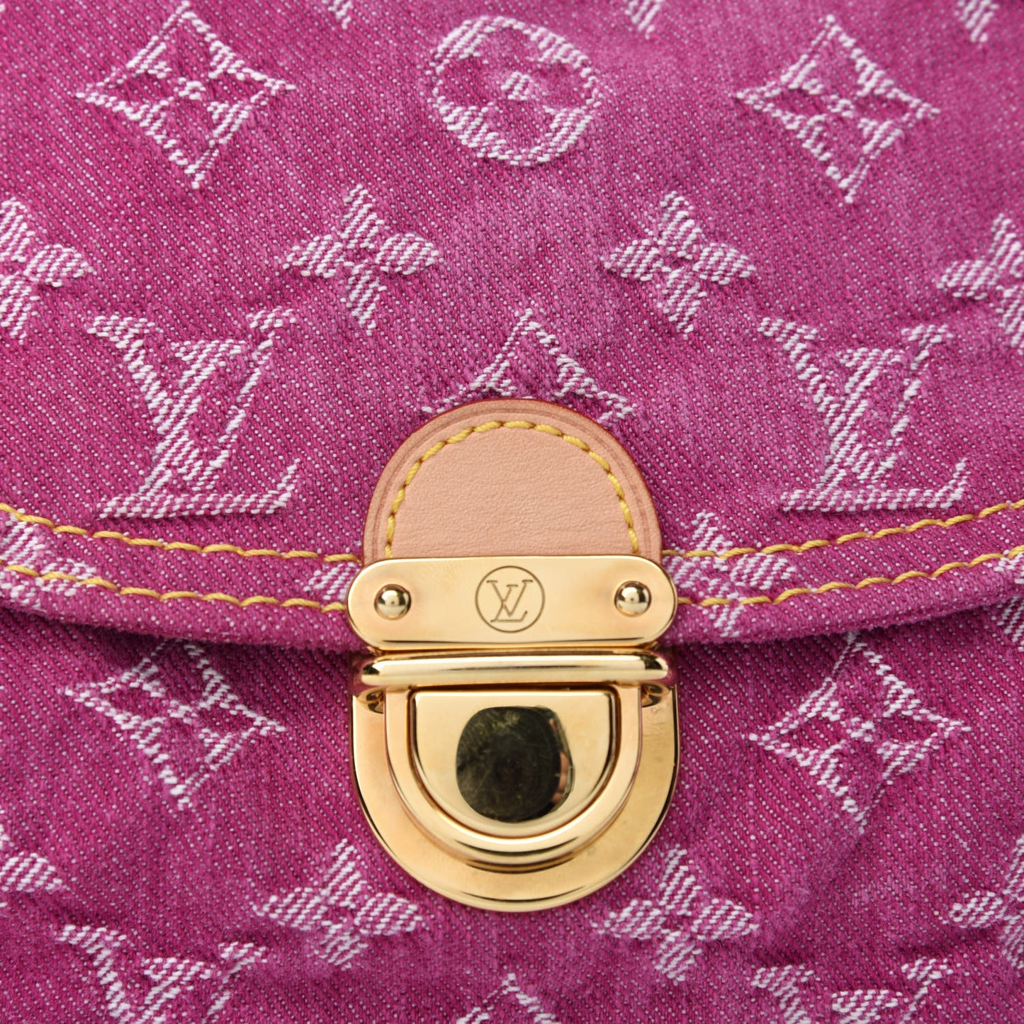 Monogram Denim Mini Pleaty Fuchsia