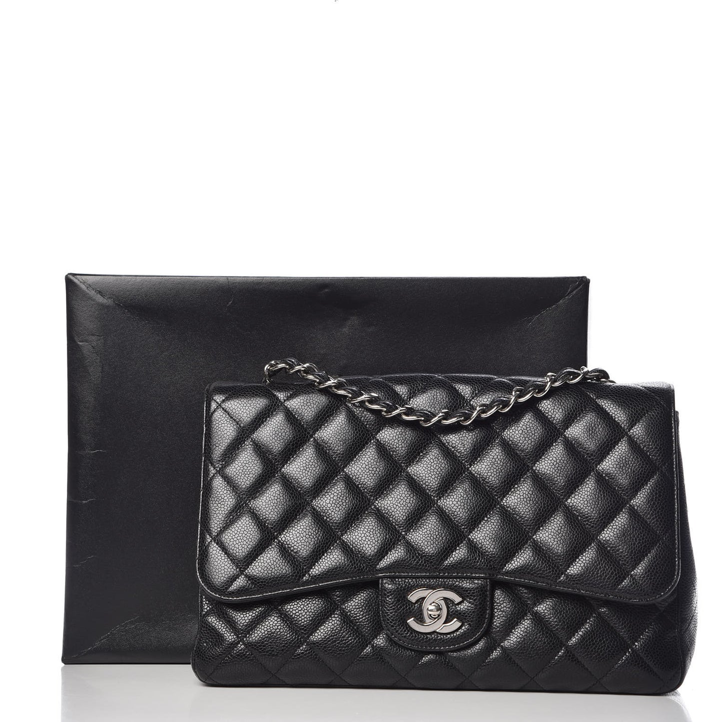Caviar Quilted Jumbo Single Flap Black
