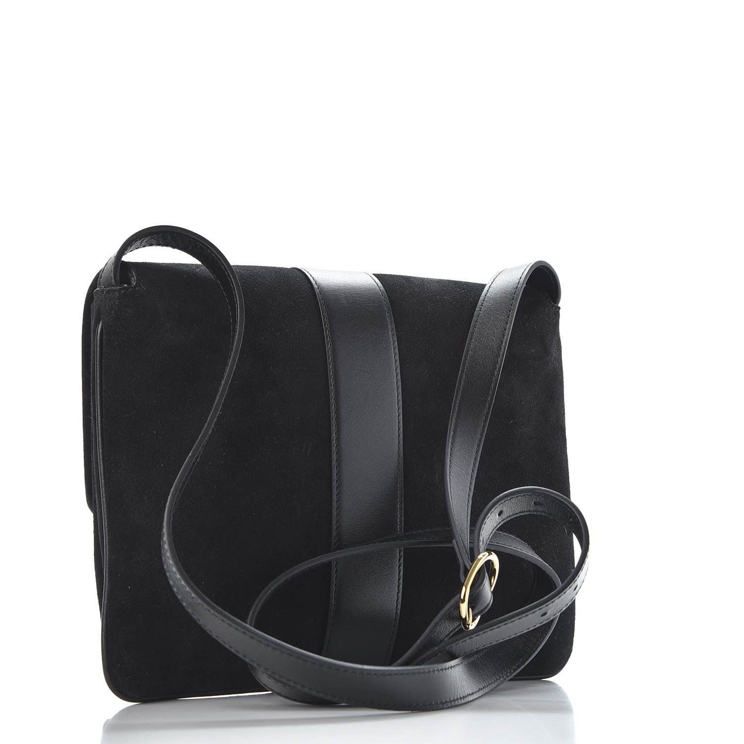 Gucci Suede Medium Arli Flap Shoulder Bag Black 2 of 9