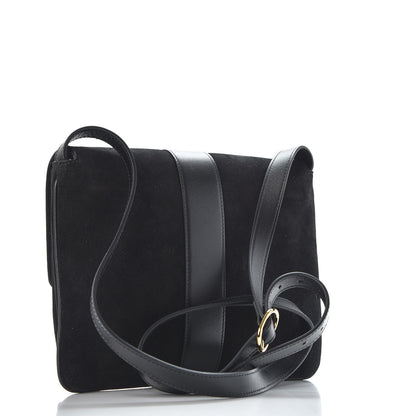 Gucci Suede Medium Arli Flap Shoulder Bag Black 2 of 9