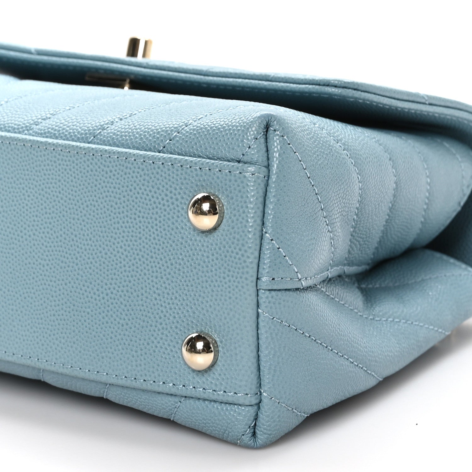 Chanel Caviar Chevron Quilted Mini Coco Handle Flap 10 of 11