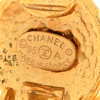 Chanel Metal CC Logo Drop Clip On Earrings Gold 4 of 5