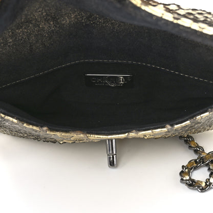 Chanel Metallic Snakeskin Flap Bag Gold 4 of 12