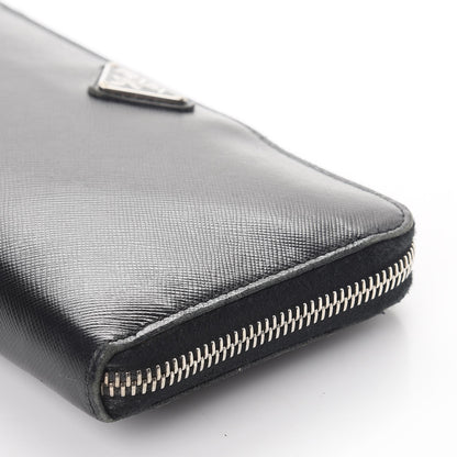 Prada Saffiano Zip Around Wallet Nero Black 11 of 12