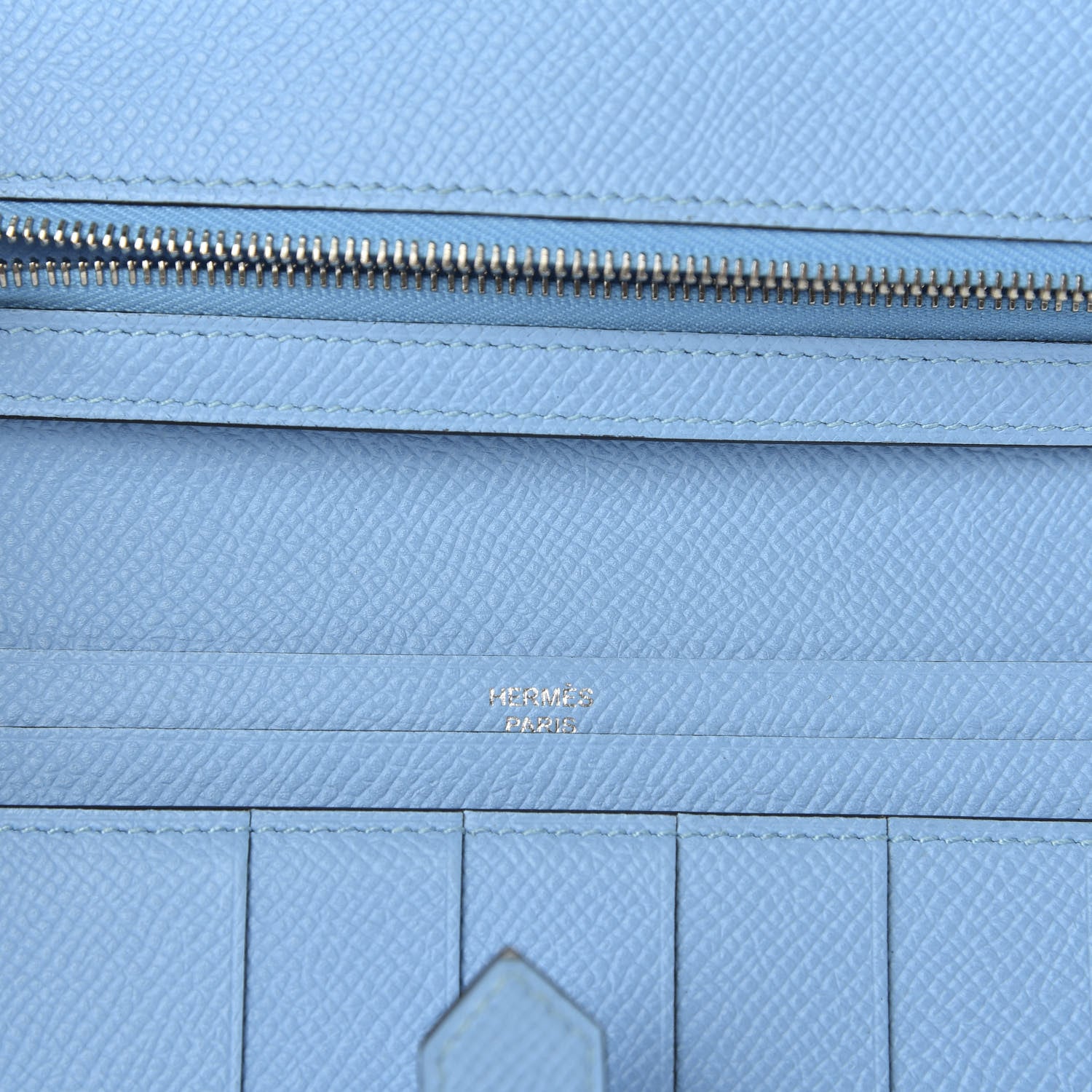 Hermes Epsom Bearn Gusset Wallet Bleu Zephyr 6 of 7