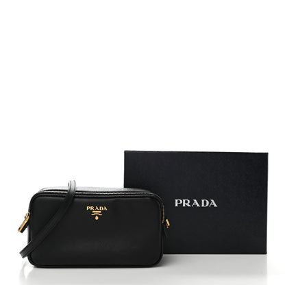 Prada Saffiano Mini Camera Crossbody Bag Black 10 of 10