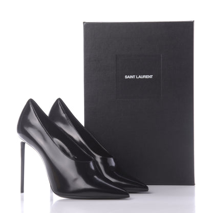 Saint Laurent Patent Calfskin Teddy High Vamp 105 Pumps 38 Black 11 of 11