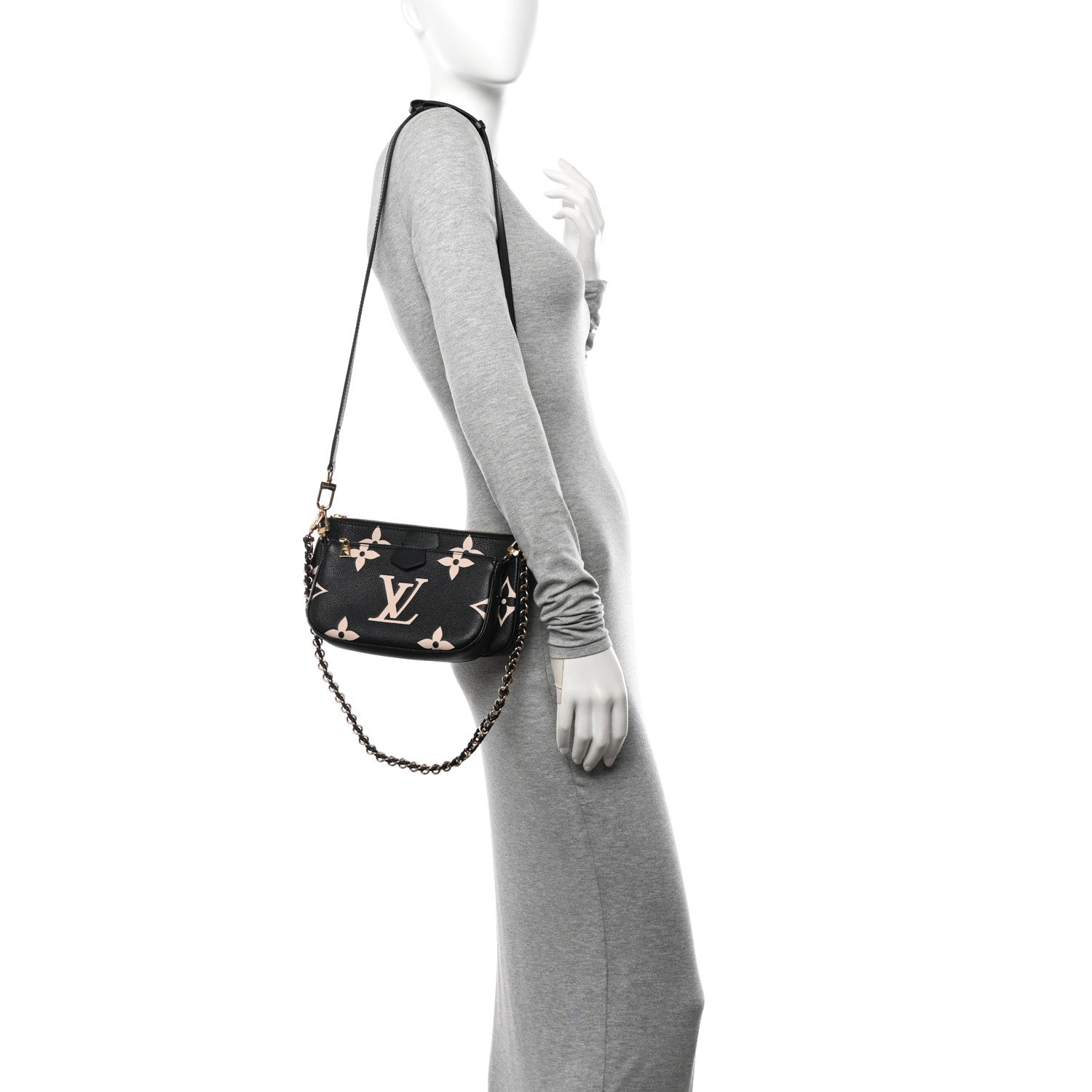 Louis Vuitton Empreinte Monogram Giant Multi Pochette Accessories Black Beige 2 of 13