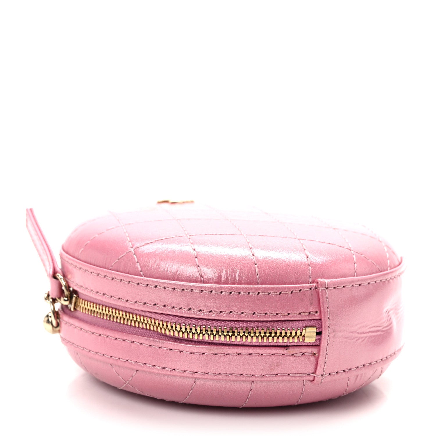 Chanel Iridescent Lambskin Quilted Round Clutch With Chain Pink 4 of 10