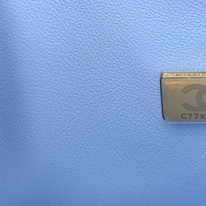 Chanel Caviar Quilted Maxi Double Flap Light Blue 7 of 11