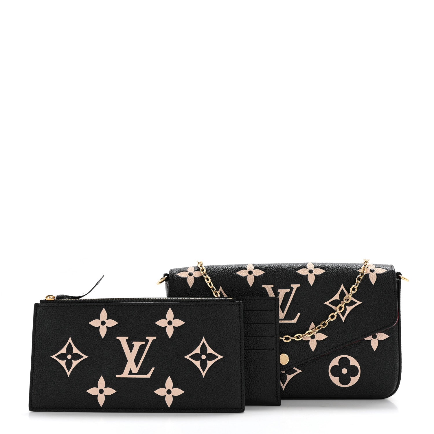 Louis Vuitton Empreinte Monogram Giant Felicie Pochette Black Beige 3 of 13