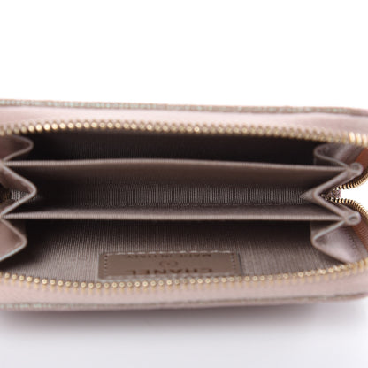 Chanel Iridescent Caviar Quilted Zip Around Coin Purse Beige 5 of 8