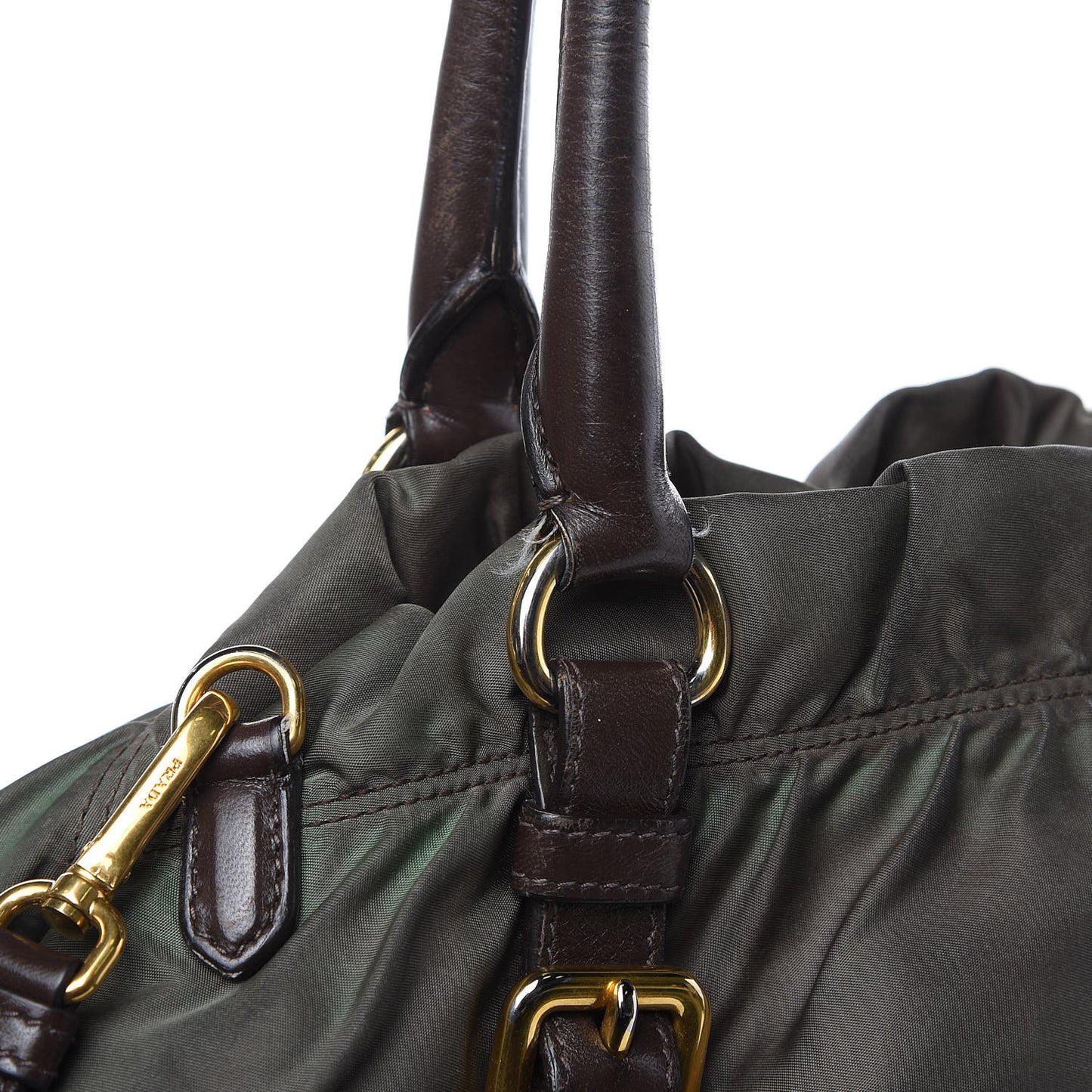 Tessuto Nylon Logo Tote Green