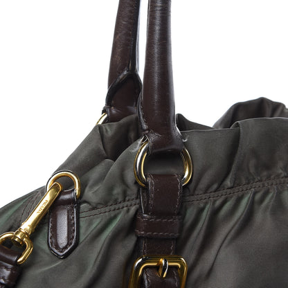 Prada Tessuto Nylon Logo Tote Green 14 of 19