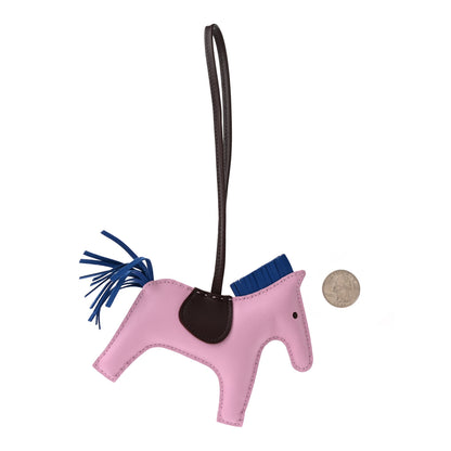 Hermes Milo Lambskin Grigri Rodeo Horse Bag Charm MM Mauve Sylvestre Bleu France Rouge Sellier 2 of 5