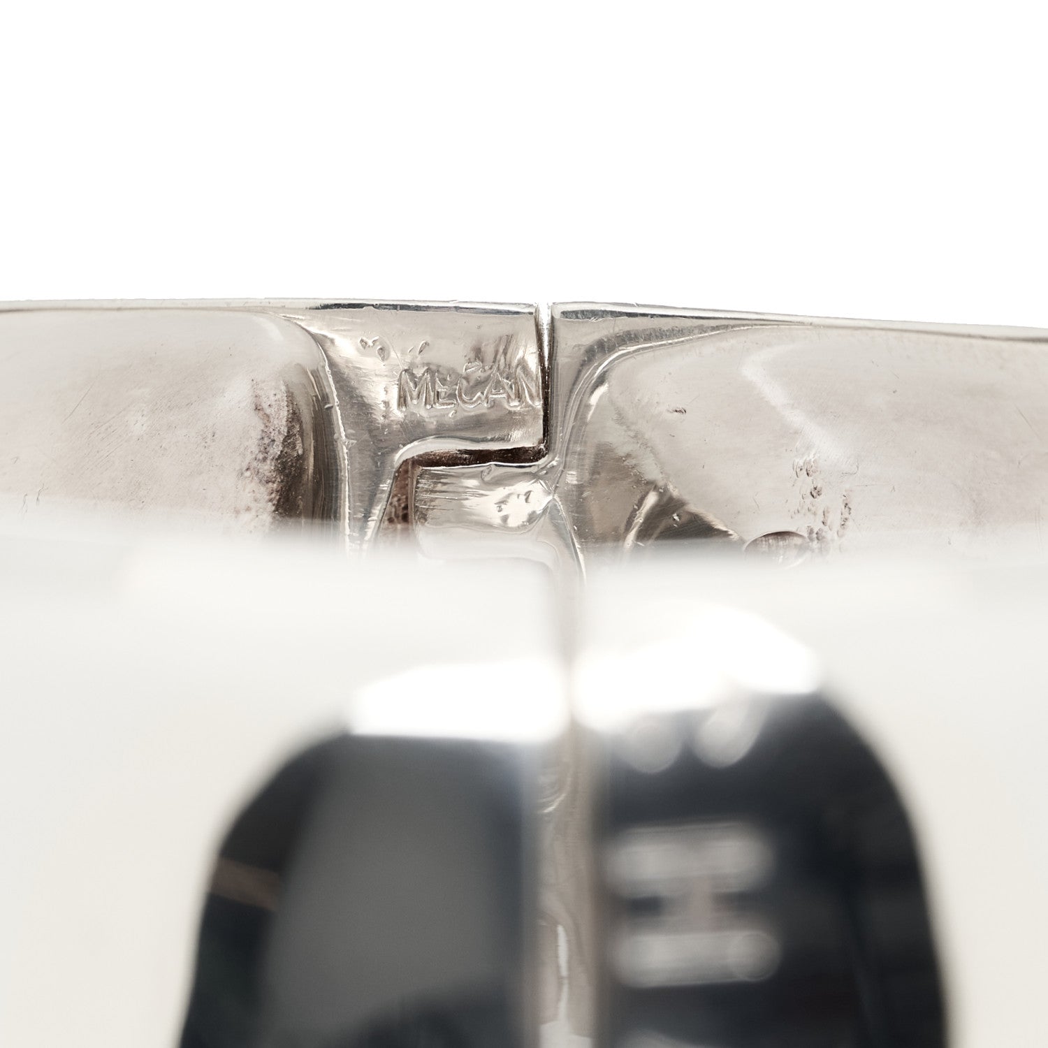 Chanel Sterling Silver Wide Logo Cuff Bracelet 3 of 3