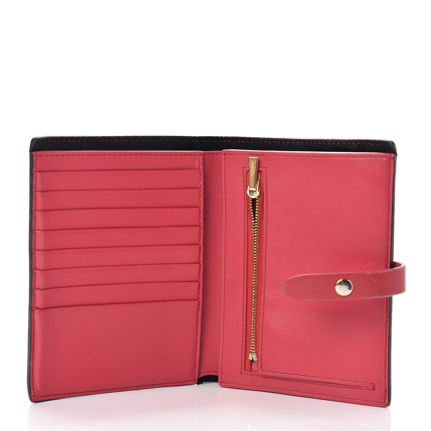 Celine Grained Calfskin Medium Multifunction Strap Wallet Black 4 of 12