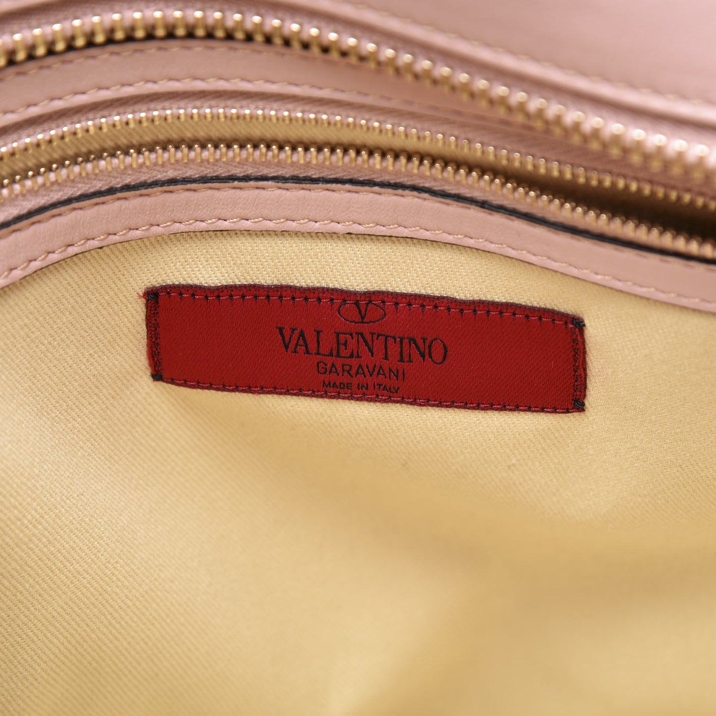 Vitello Rockstud Double Handle Tote Light Pink
