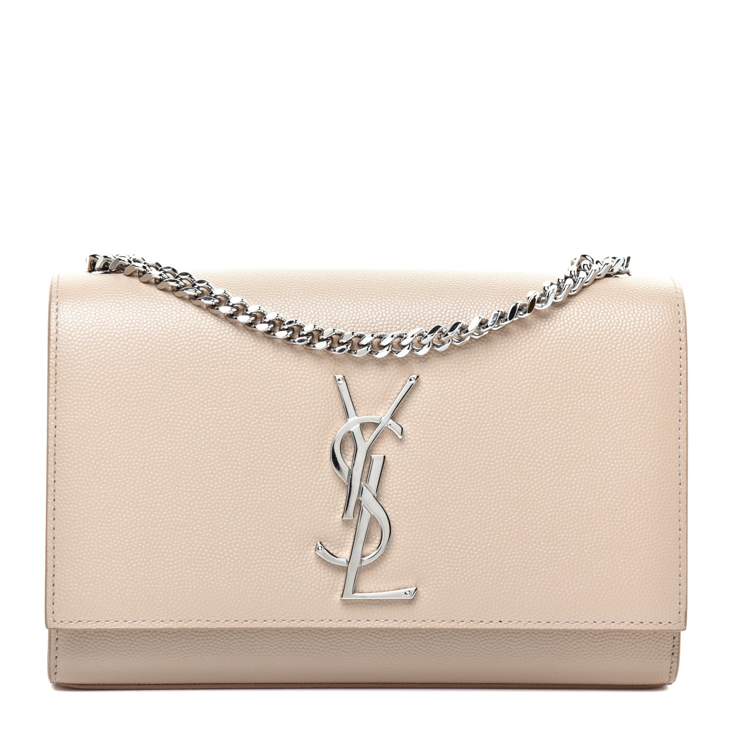 Saint Laurent Grain De Poudre Small Monogram Kate Satchel Nude Powder 1 of 10