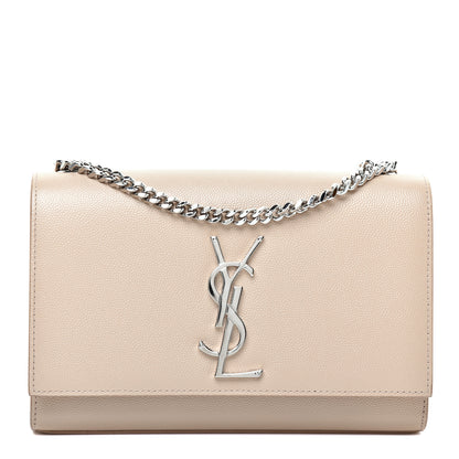 Saint Laurent Grain De Poudre Small Monogram Kate Satchel Nude Powder 1 of 10