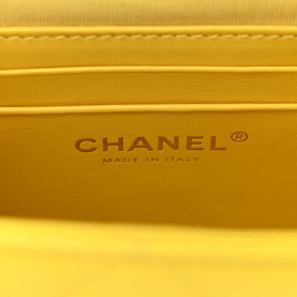 Chanel Caviar Quilted Handy Box Vanity Case Yellow 6 of 11