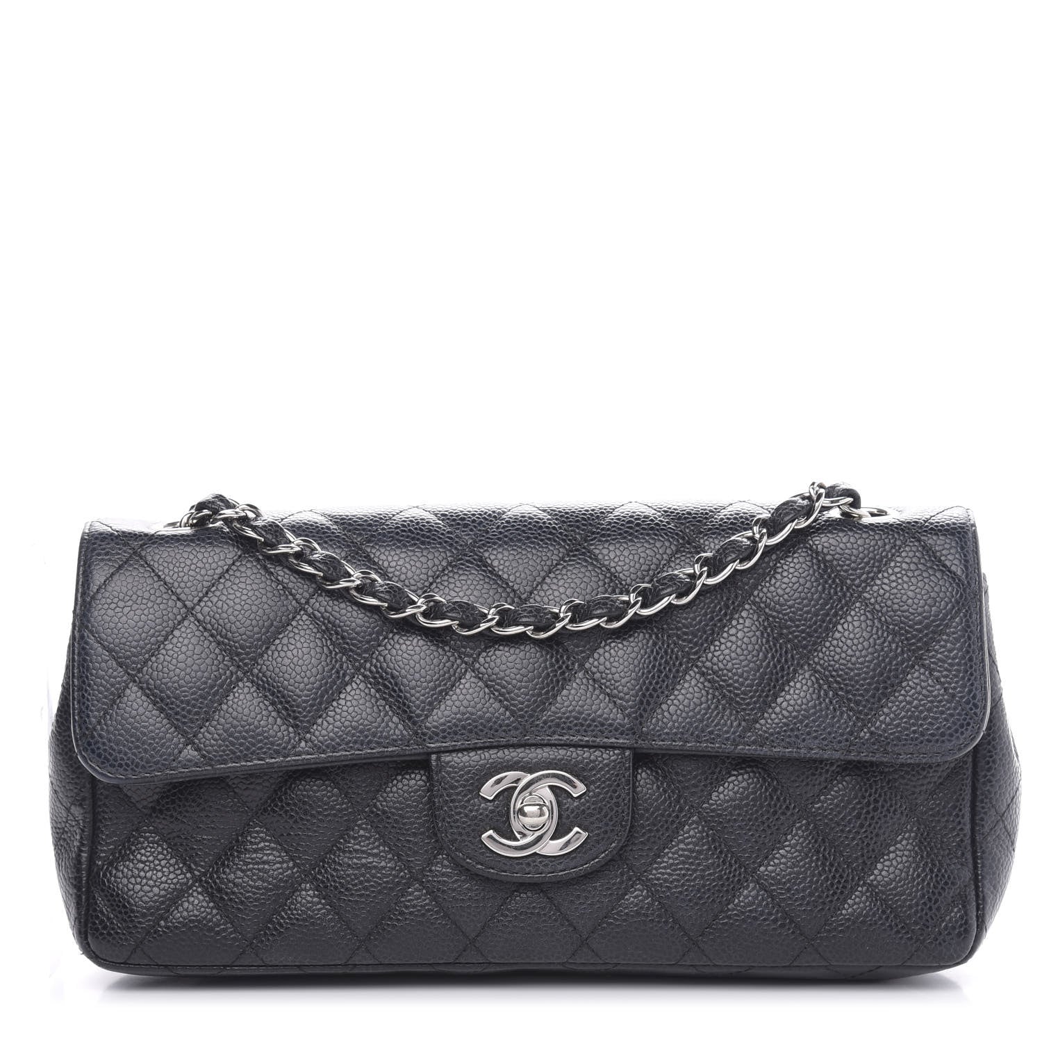Chanel Caviar Quilted East West Flap Black 1 of 12