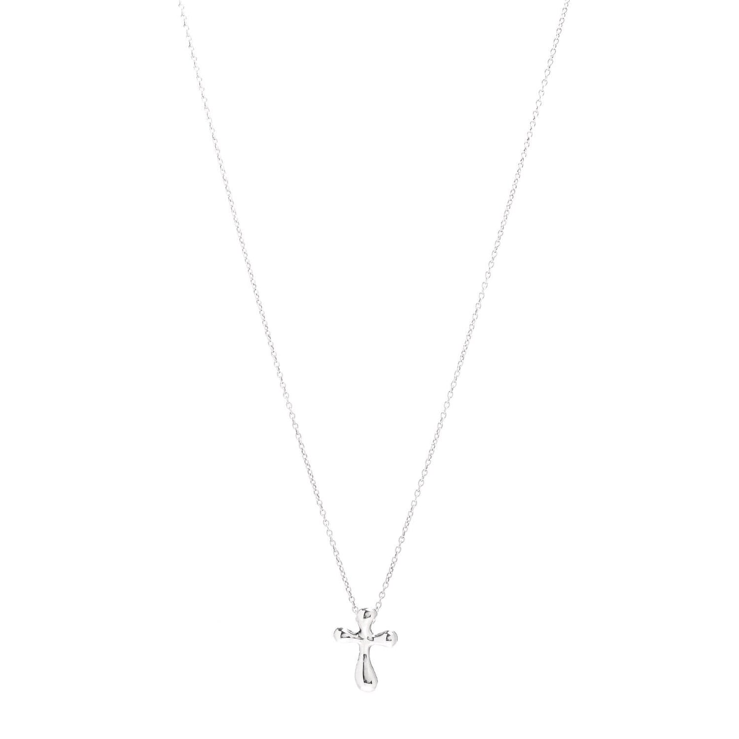 Sterling Silver 16mm Elsa Peretti Cross Pendant Necklace