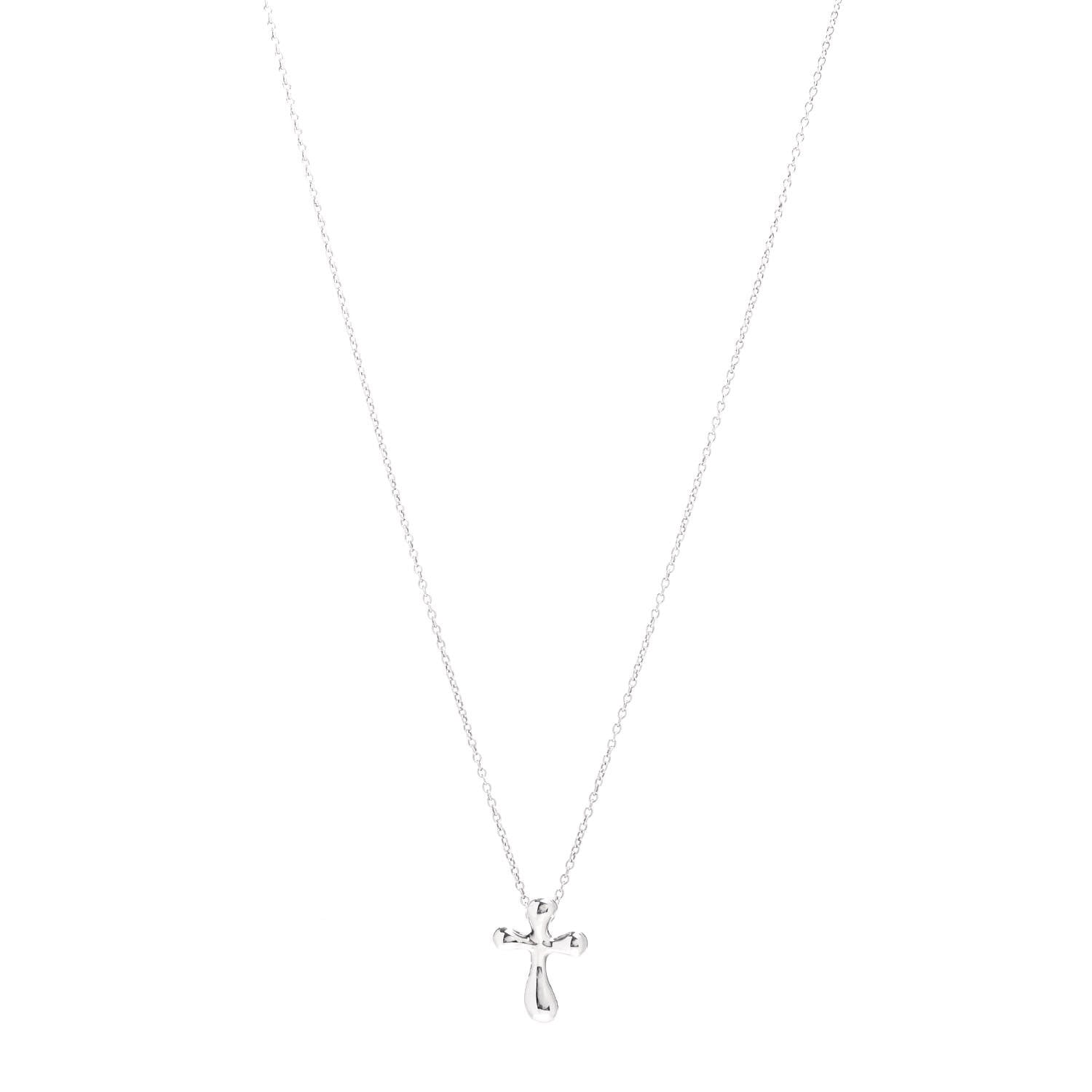Tiffany Sterling Silver 16mm Elsa Peretti Cross Pendant Necklace 1 of 4